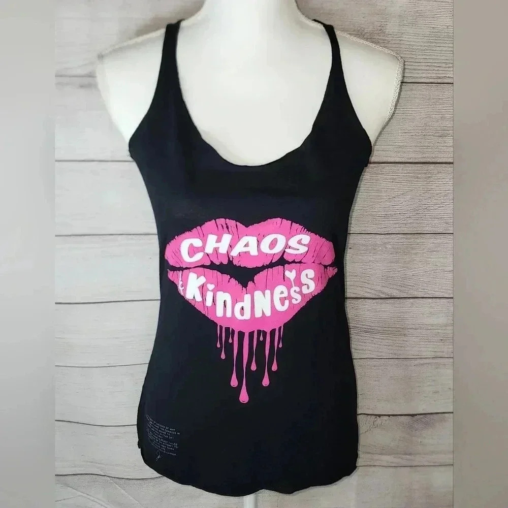 Chaos & Kindness Graphic Racer Back Tank XS